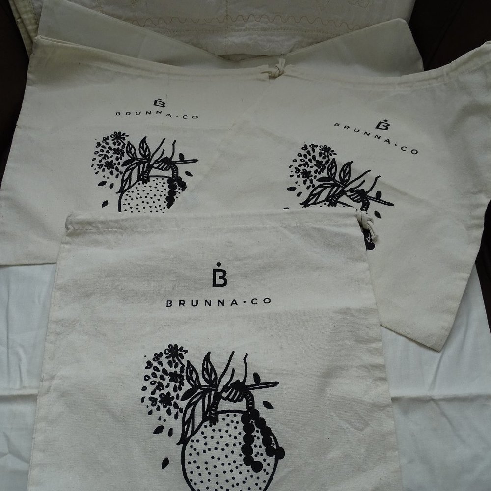 Set Of 3 Reusable Organic Cotton Bags For Vegetables